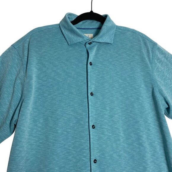 Johnnie-o Hangin' Out Mens Blue Short Sleeve Casual Button Up Shirt Size Large - Picture 3 of 8